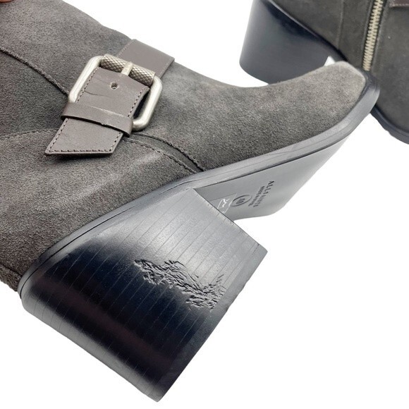 NWT AllSaints Jason Boot Charcoal Gray Suede Buckle Ankle Bootie Women’s Size 9 - Picture 13 of 16